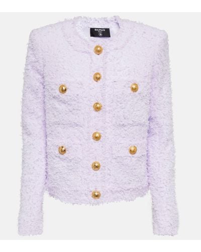 Balmain Tweed Jacket - Purple