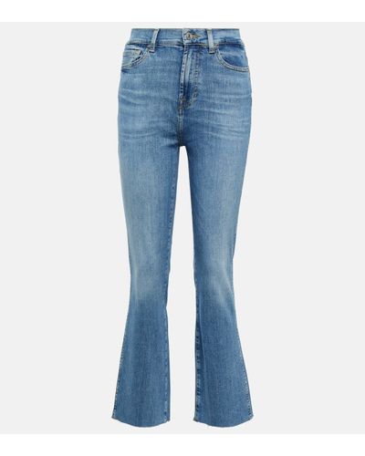 7 For All Mankind Jean Slim Kick a taille haute - Bleu