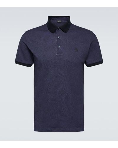 Etro Polo de algodon estampado paisley - Azul