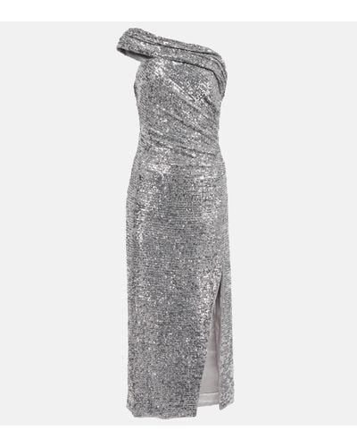 Jonathan Simkhai Embellished Asymmetric Midi Dress - Grey