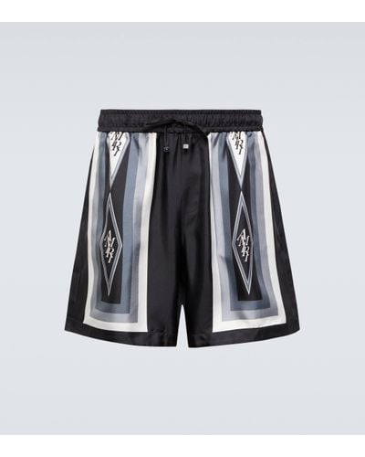 Amiri Diamond Silk Shorts - Black