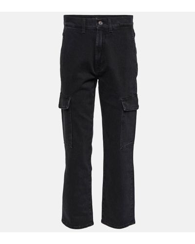 7 For All Mankind Logan Cargo Cropped Straight Jeans - Blue