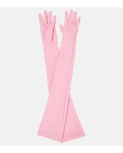 Emilia Wickstead Long Crepe Gloves - Pink