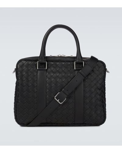 Bottega Veneta Maletin Medium Classic de piel Intrecciato - Negro