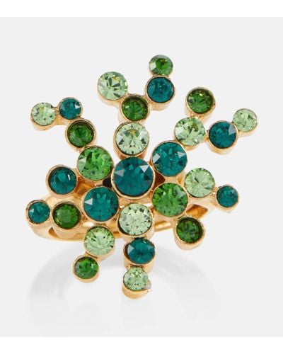Oscar de la Renta Turbillion Embellished Ring - Green