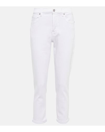7 For All Mankind Josefina Mid-rise Slim Jeans - White