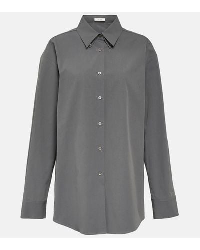 The Row Dela Cotton Poplin Shirt - Grey