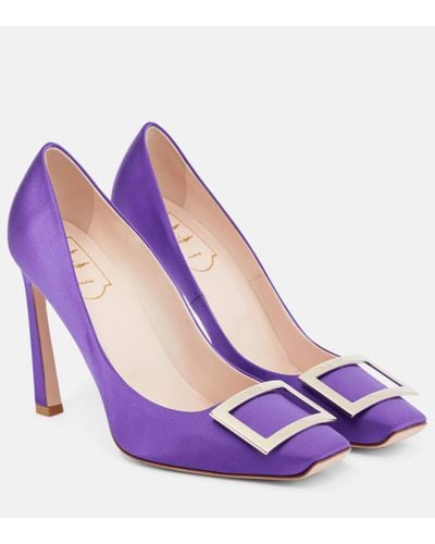 Roger Vivier Trompette Satin Court Shoes - Purple