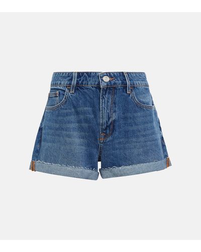 FRAME Le Grand Garcon Denim Shorts - Blue