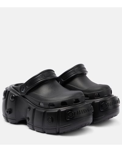 Balenciaga X Crocs mules con plataforma Hardcrocs - Negro