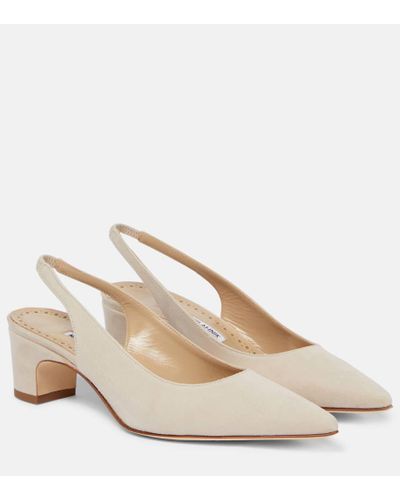 Manolo Blahnik Pumps slingback in suede - Neutro