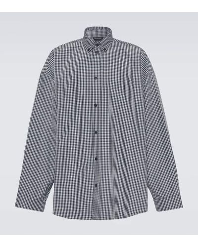 Balenciaga Camisa oversized de mezcla de algodon - Gris