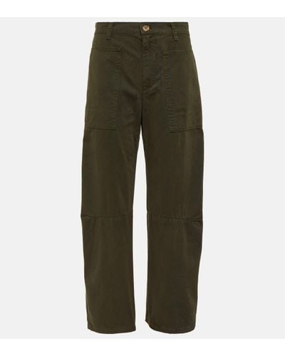 Velvet Brylie Cotton Twill Cargo Trousers - Green