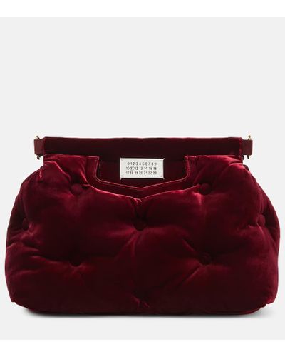 Maison Margiela Glam Slam Classique Medium Velvet Shoulder Bag - Red