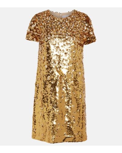 Carolina Herrera Leopard-print Cotton-blend Minidress - Metallic