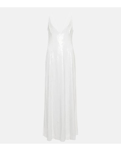 Khaite Carina Sequined Slip Dress - White