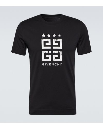 Givenchy Camiseta Algodón 4G Stars - Negro