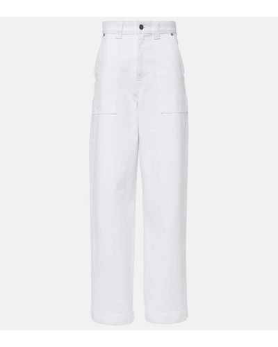 Khaite High-Rise Barrel Jeans Hewitt - Weiß