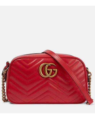 Gucci Schultertasche GG Marmont Small - Rot