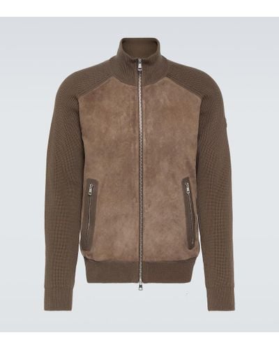 Moncler Cotton Zip-up Sweater - Brown
