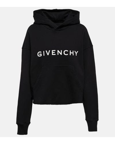 Givenchy Felpa cropped in pile di cotone - Nero