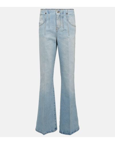 Victoria Beckham Bleached Denim Jeans - Blue