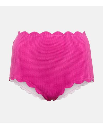 Marysia Swim Scalloped High-rise Bikini Bottoms - Pink