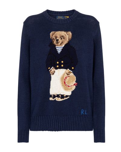 Polo Ralph Lauren Nautical Polo Bear Cotton And Linen Sweater in 