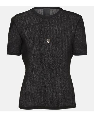 Givenchy Camiseta de algodon acanalada - Negro