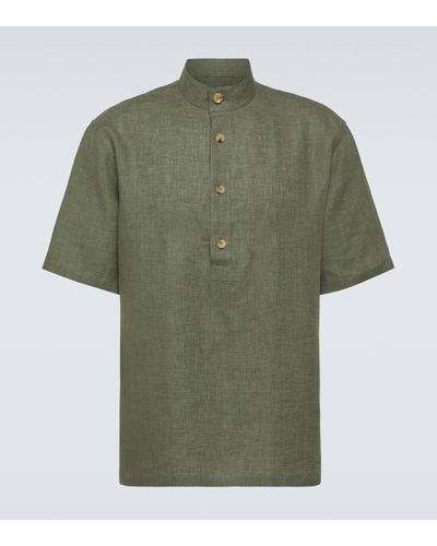 Loro Piana Chemise Hakusan en lin - Vert