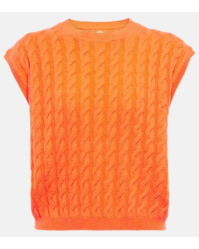 Jardin Des Orangers Cable-knit Cashmere Jumper Vest - Orange