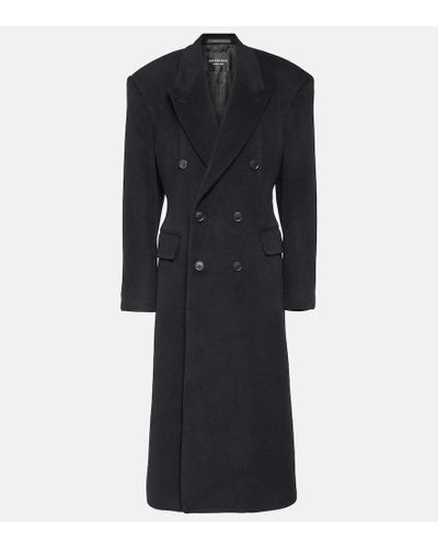 Balenciaga Cappotto doppiopetto in cashmere e lana - Nero