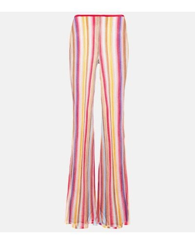 Missoni Striped Low-rise Flared Pants - Pink