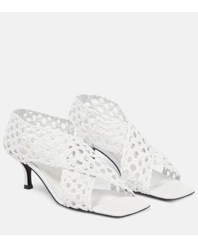 Totême Crochet And Leather Sandals - White