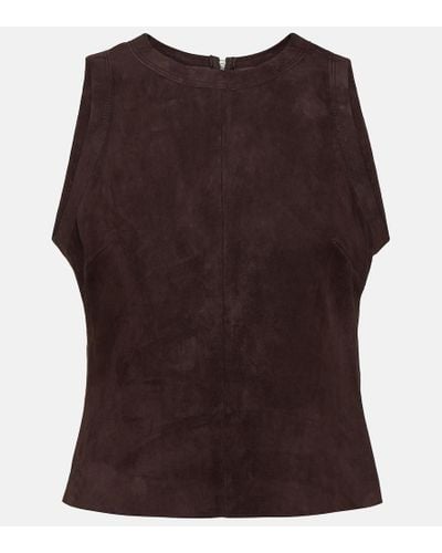 Stouls Tank top Pam in suede - Marrone