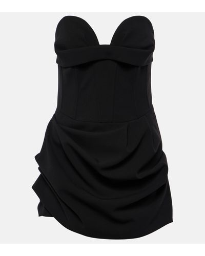 Magda Butrym Draped Asymmetric Bustier Dress - Black