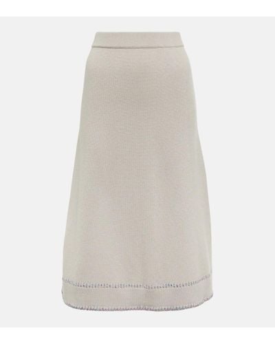Lisa Yang Adele Cashmere Midi Skirt - White