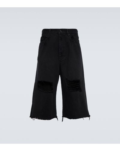 Balenciaga Short en jean - Noir