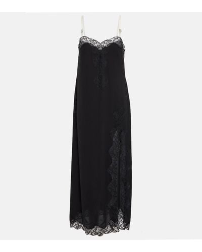 Christopher Kane Lace-trimmed Maxi Slip Dress - Black