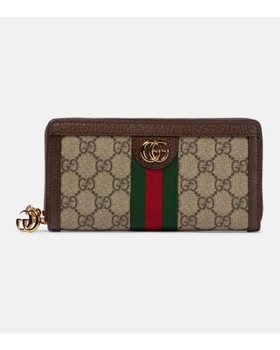 Gucci Diy Ophidia GG Zip Around Wallet - Brown