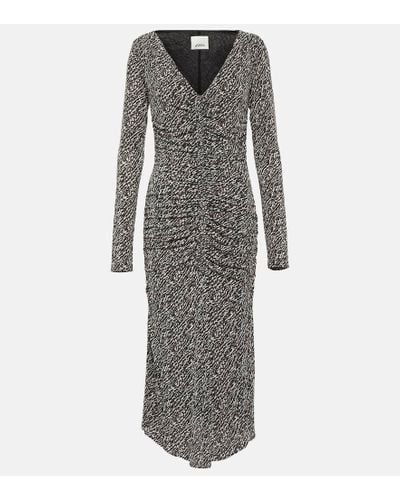 Isabel Marant Laly Printed Jersey Midi Dress - Gray