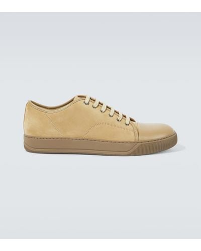 Lanvin Suede And Leather Sneakers - Natural