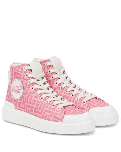 Balmain X Barbie® B-court Monogram Sneakers - Pink