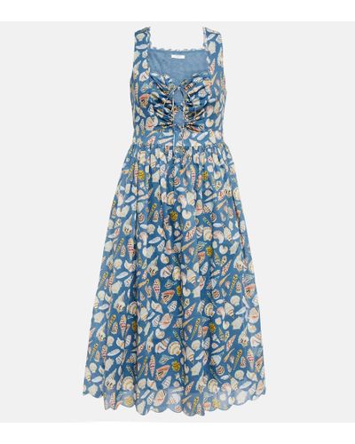 Marysia Swim Tradd Cotton Midi Dress - Blue