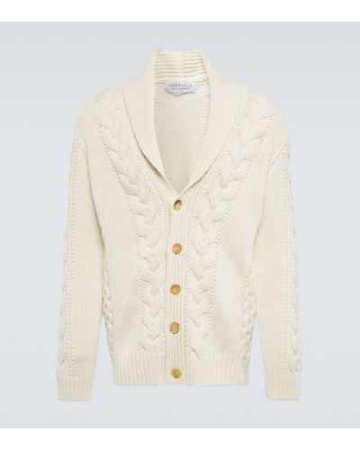 Gabriela Hearst Rivera Cable-knit Cashmere Cardigan - White