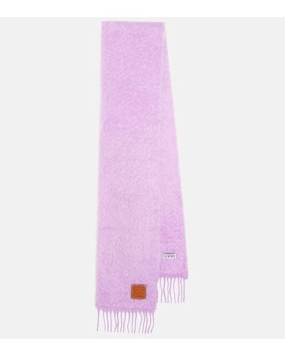 Loewe Anagram Wool Scarf - Pink
