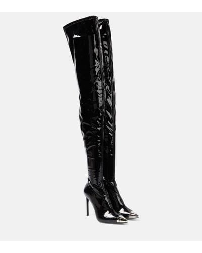David Koma Patent Over-the-knee Boots - Black