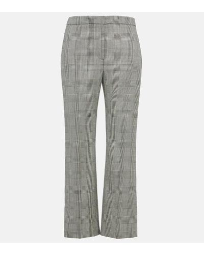 Alexander McQueen Prince Of Wales Checked Wool Slim Pants - Gray