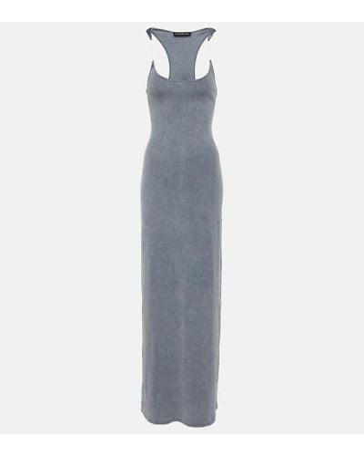 Y. Project Invisible Strap Cotton Maxi Dress - Blue