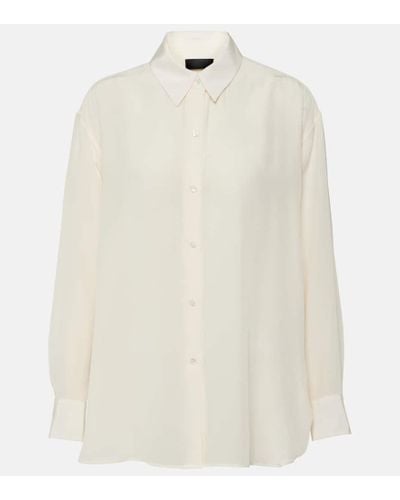Nili Lotan Oversize-Hemd Julien aus Seide - Weiß